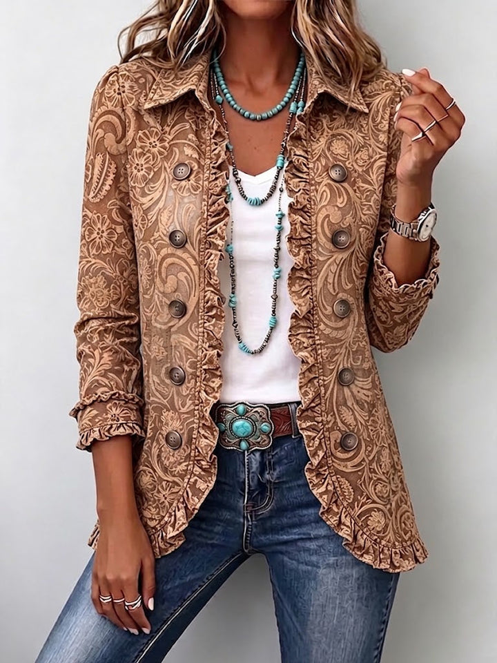 Noemi | Boho Kvetinová Vintage Bunda s Volánmi