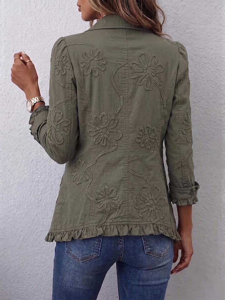 Alejandra | Boho-Chic bunda s kvetinovou výšivkou a naťahovacími detailmi