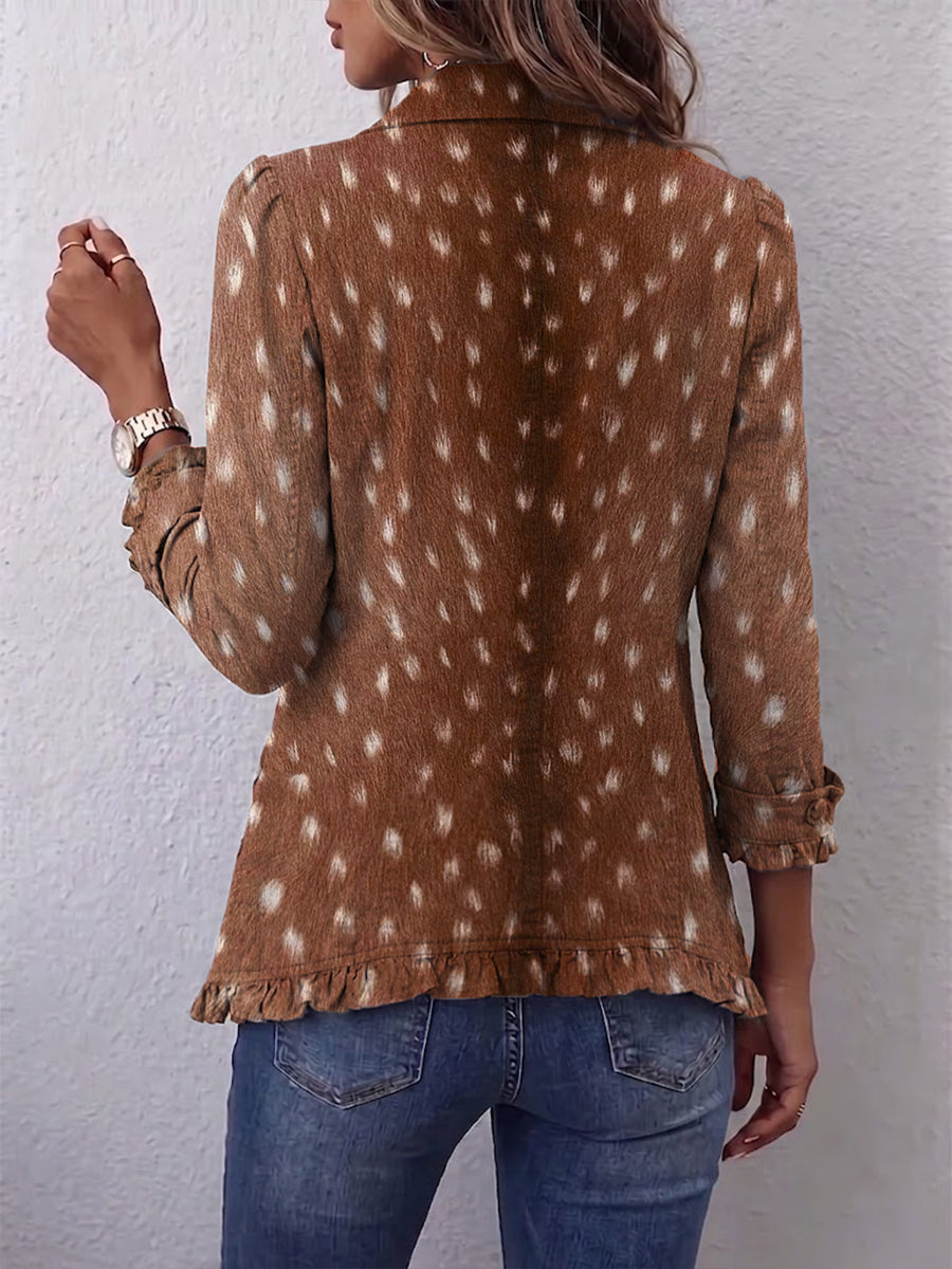 Elena | Boho bunda s potlačou zvierat a volánmi