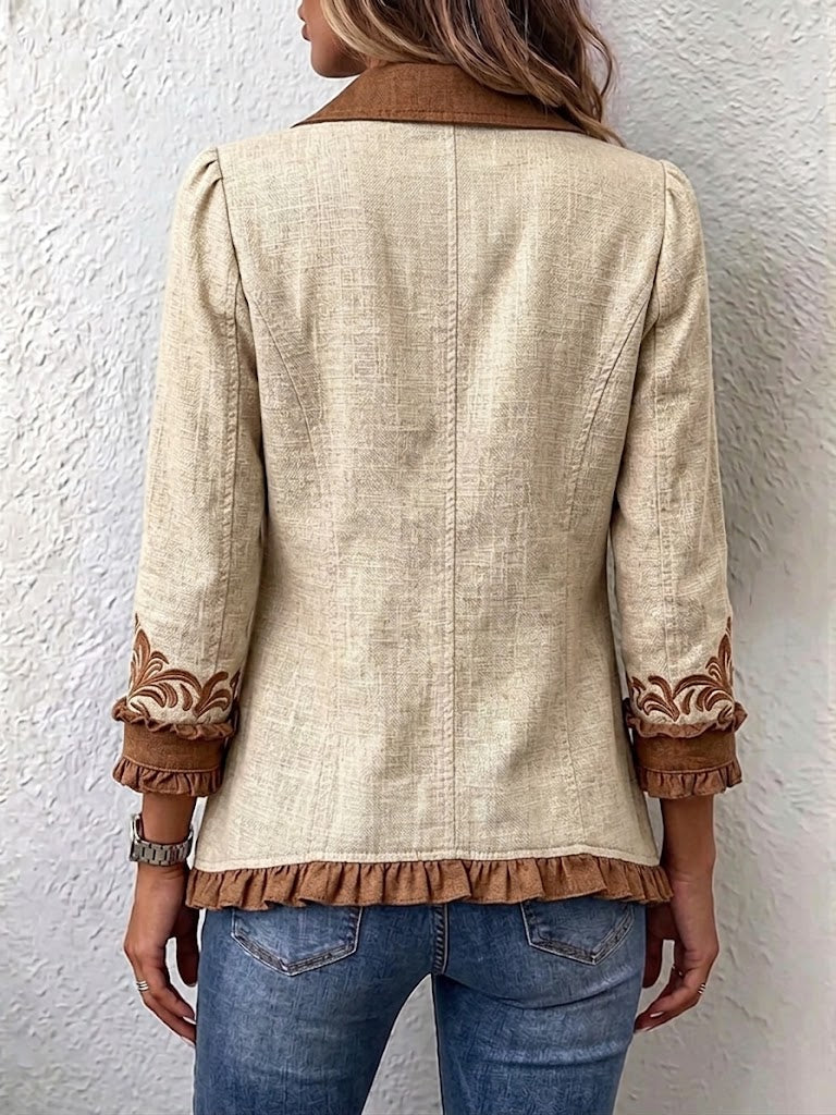 Alejandra | Boho Kvetinová Vintage Bunda s Volánmi