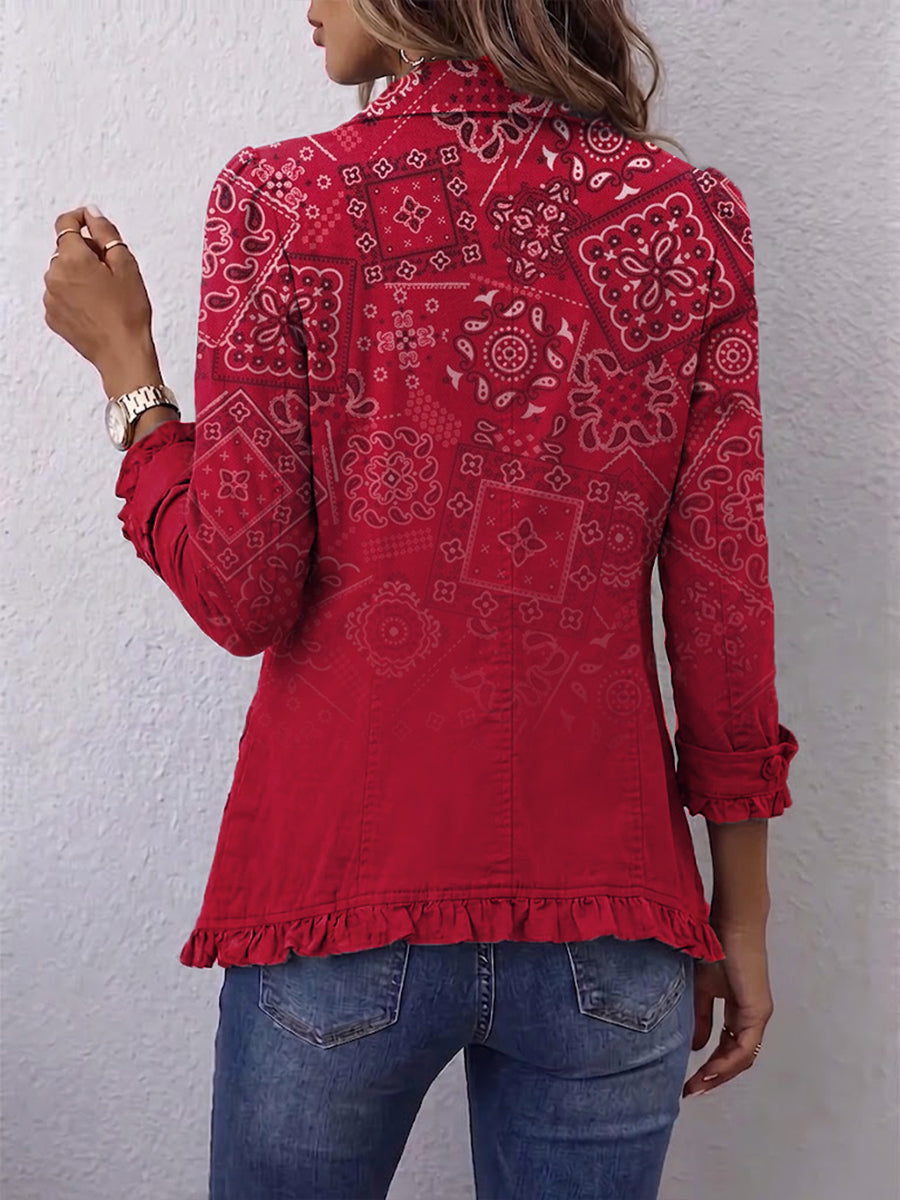 Gala | Boho Sako s Volánmi a Degradovaným Paisley Motívom